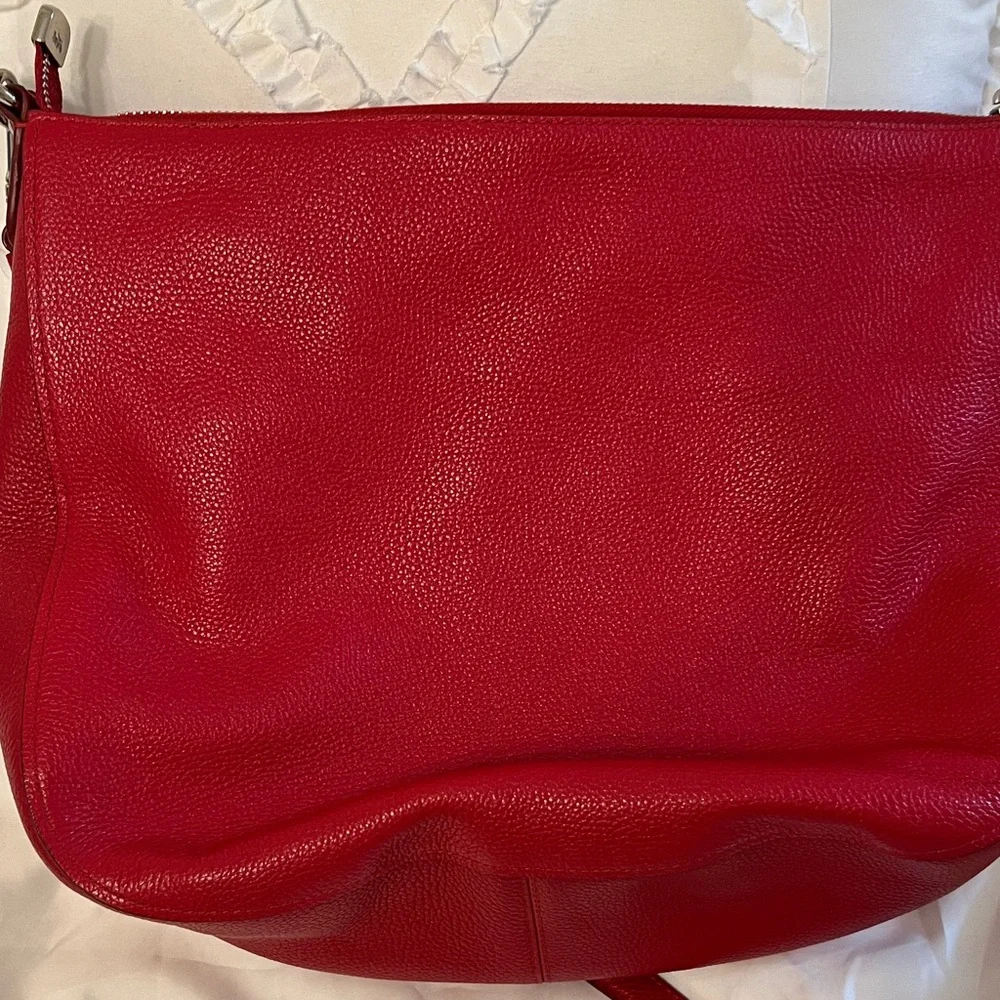 Classic Red Women's Leather Crossbody Bag